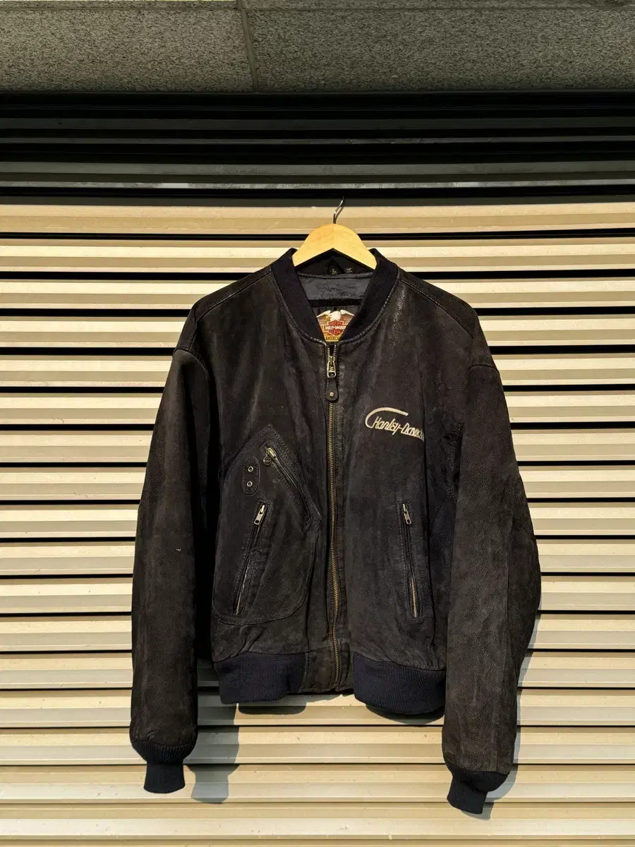 RARE) Harley-Davidson Typewritten Mistake Suede Bomber Jacket