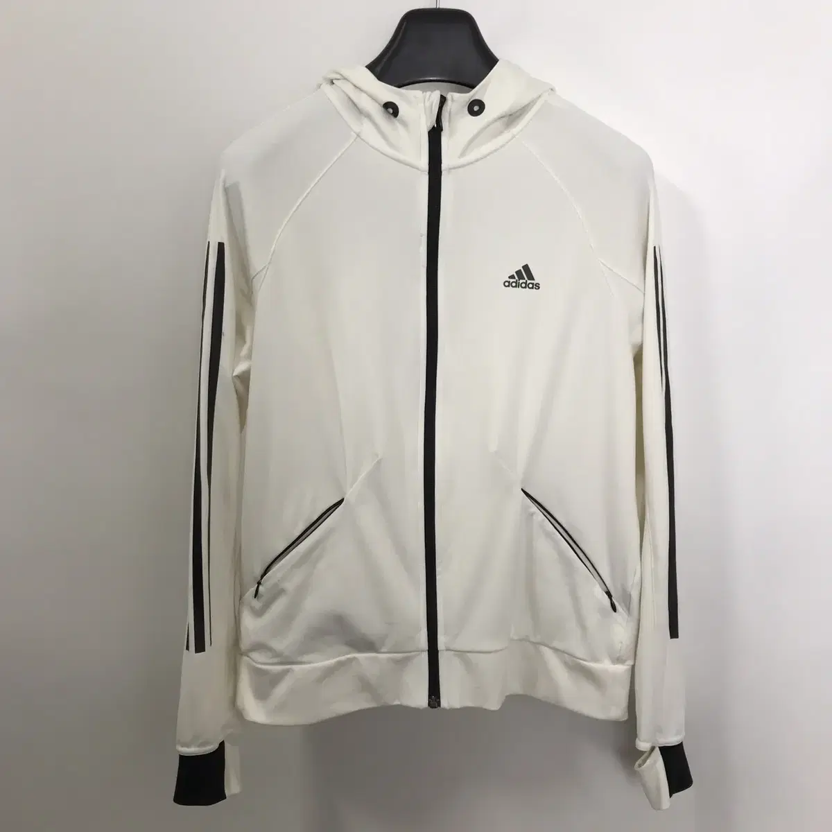 Adidas 3S White Hoodie Zip Up [90]