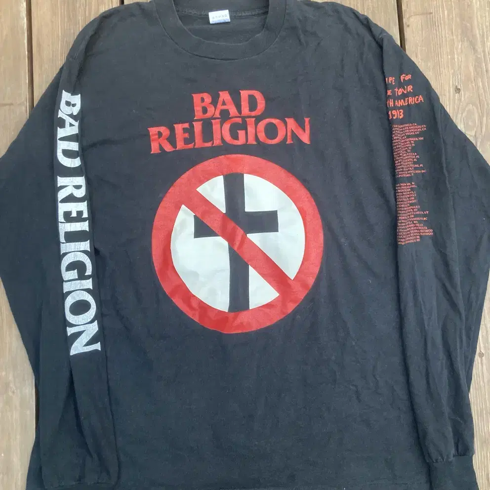 빈티지 90s bad religion 1993 투어 롱슬리브 티셔츠