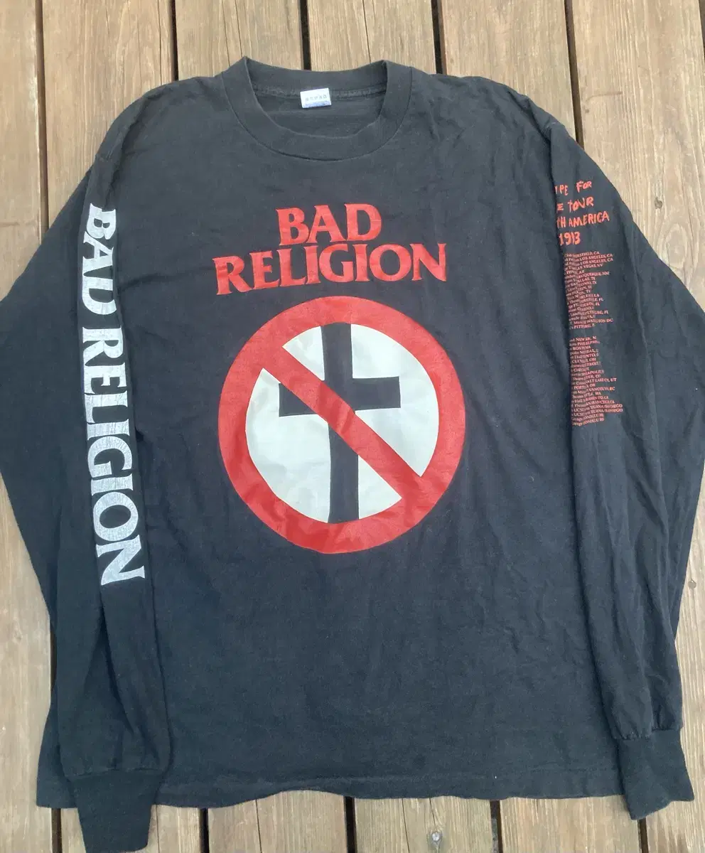 vintage 90s bad religion 1993 tour long sleeve t-shirt