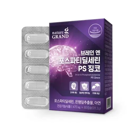 네이처그랜드 브레인 엔 포스파티딜세린 PS 징코 60캡슐 x3BOX