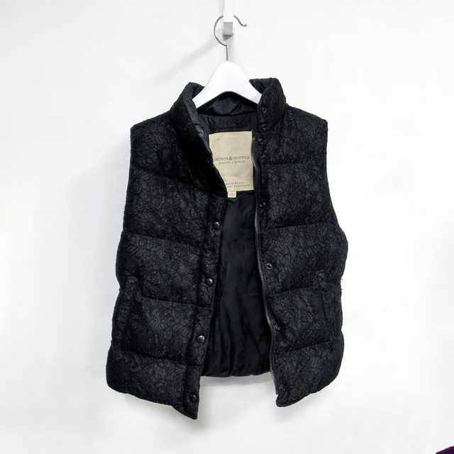 DENIM&SUPPLY LACE NYLON PADDED VEST, M