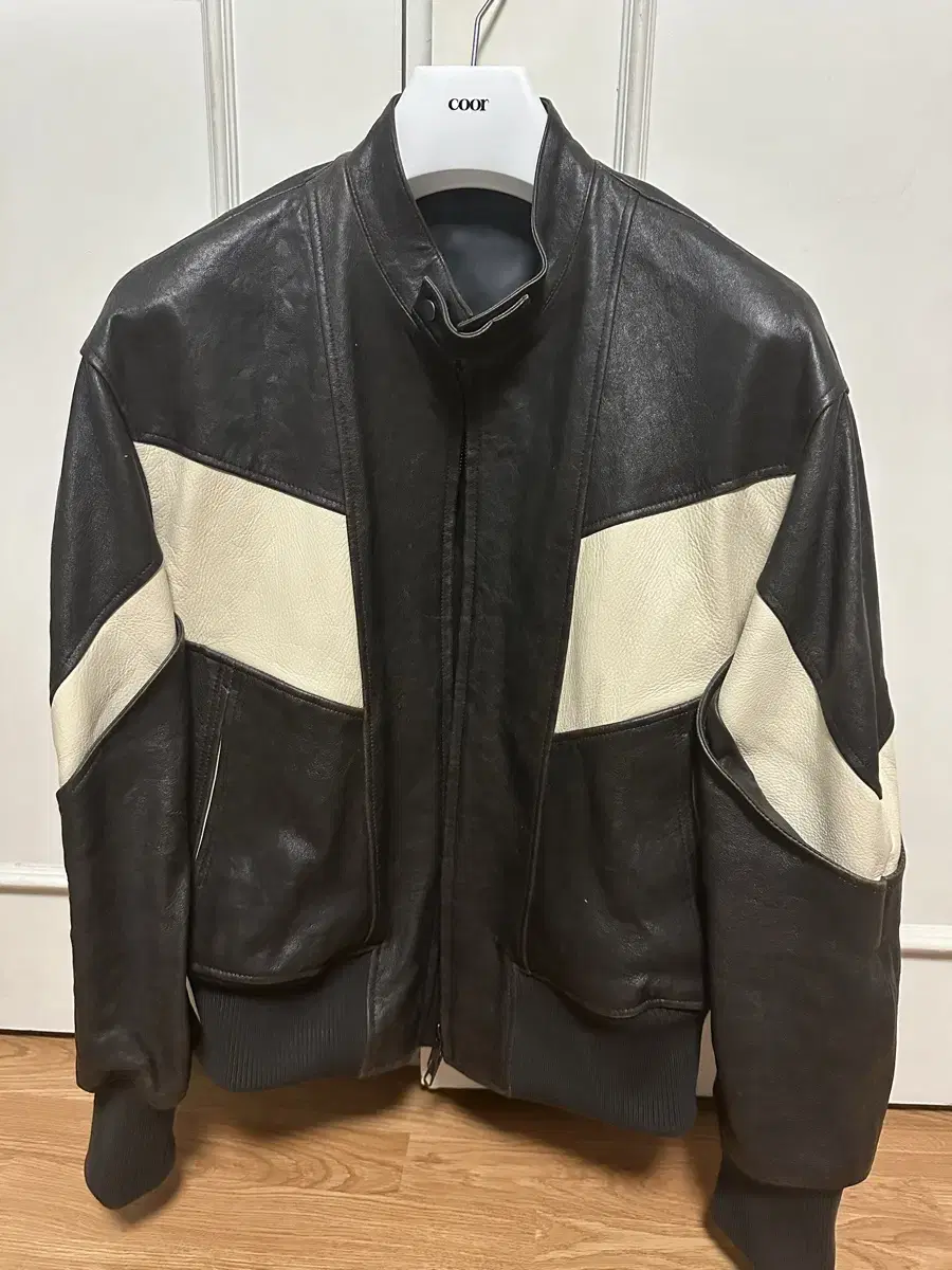 Coors Distressed Mixed Leather Jumper (S)