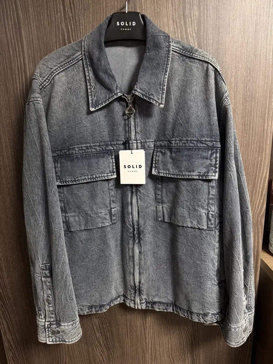 Solid Homme 24SS gray denim jacket size 50 new for sale