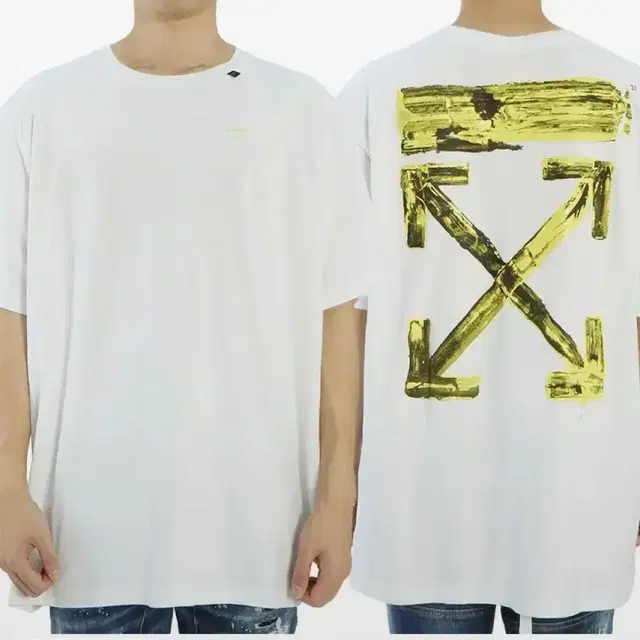 정품 오프화이트 off- white L XL 아크릴 애로우 반팔 티셔츠