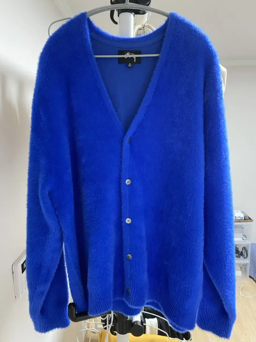 [XL]Stussy Shaggy Cardigan Royal Blue