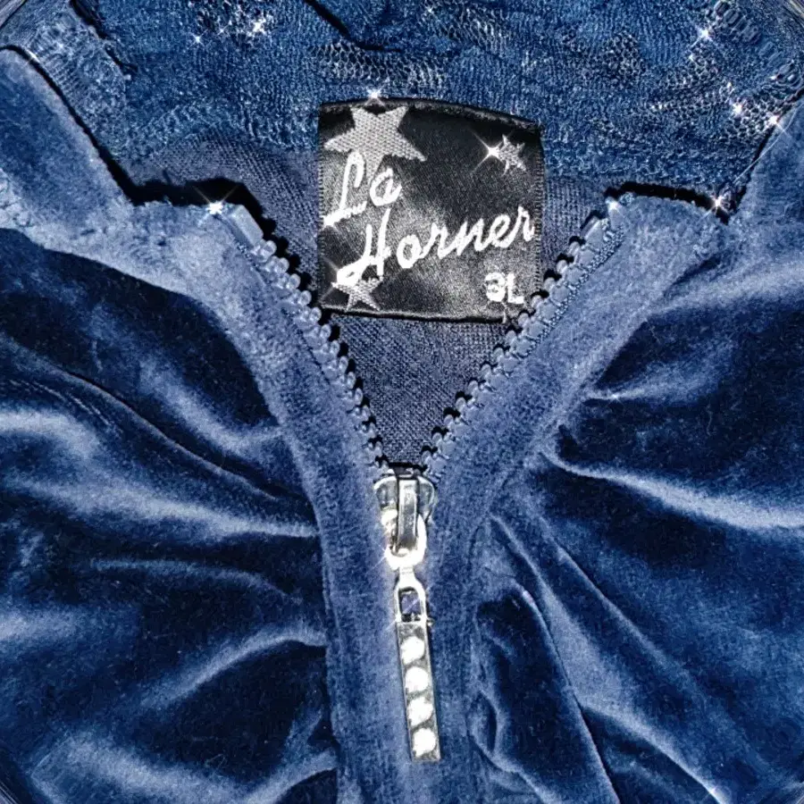 Vintage Blue velvet cutie shirring hoodi