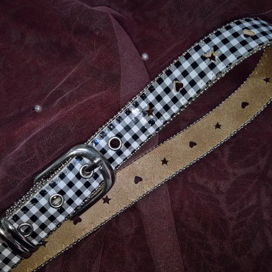 Vintage Black Kitsch check S2 belt