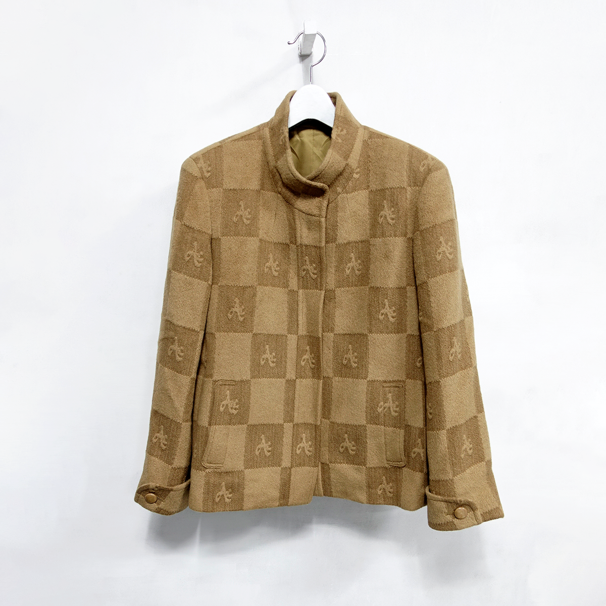 ALMEIDA ANGORA WOOL CHECKER JACKET, M~L