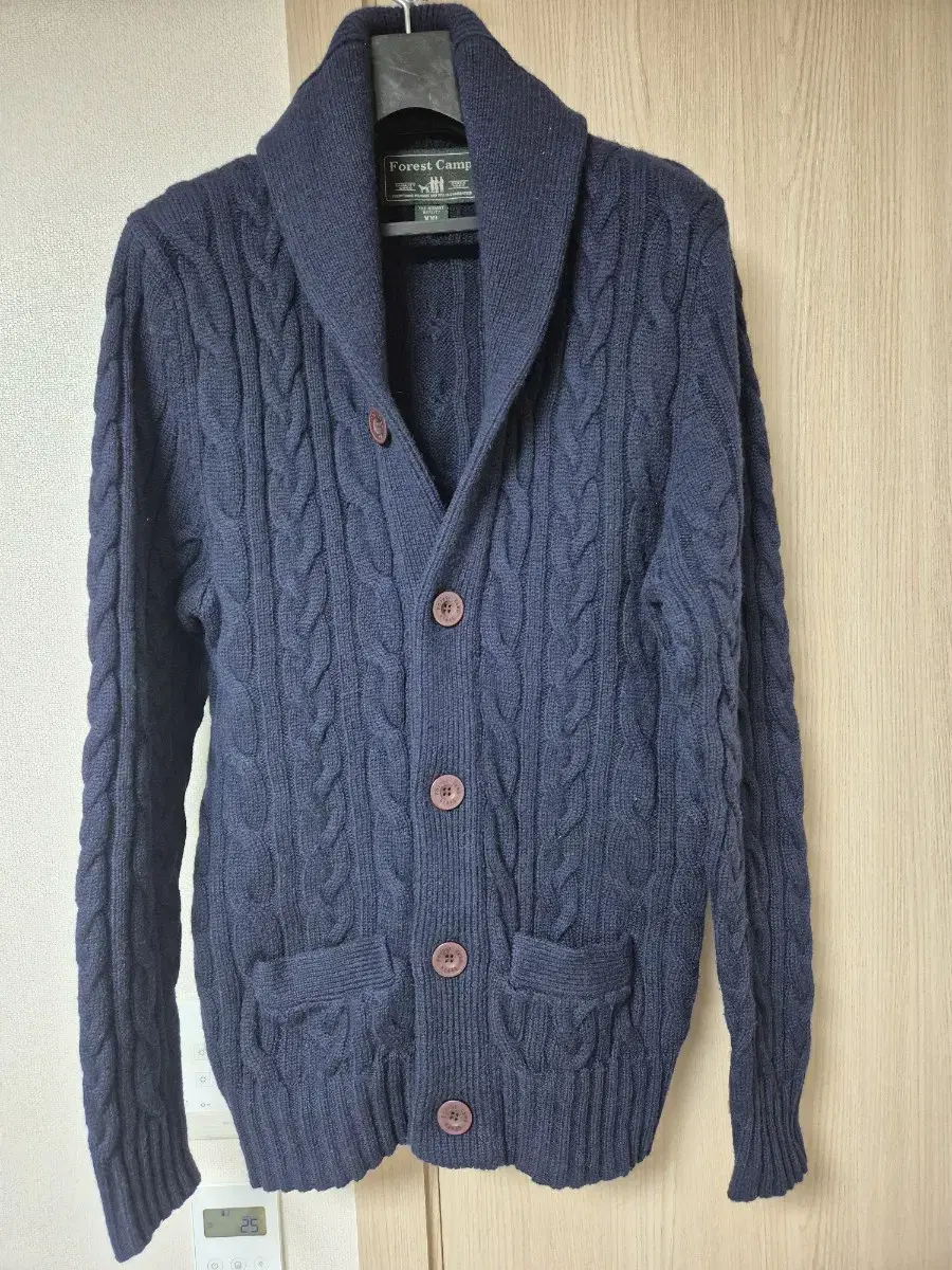 Cable Knit Cardigan Navy