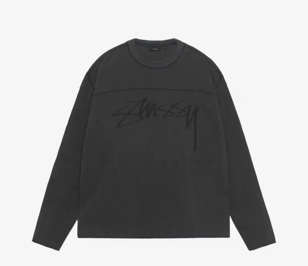 New)Stussy Long Sleeve Cotton Football Crew Washed Black