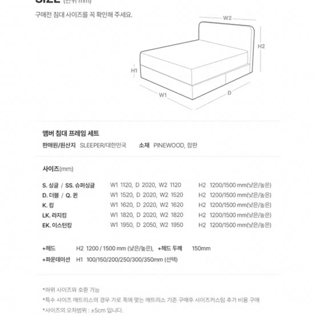 침대 프레임+시몬스 퓨전 매트리스 퀸사이즈 판매