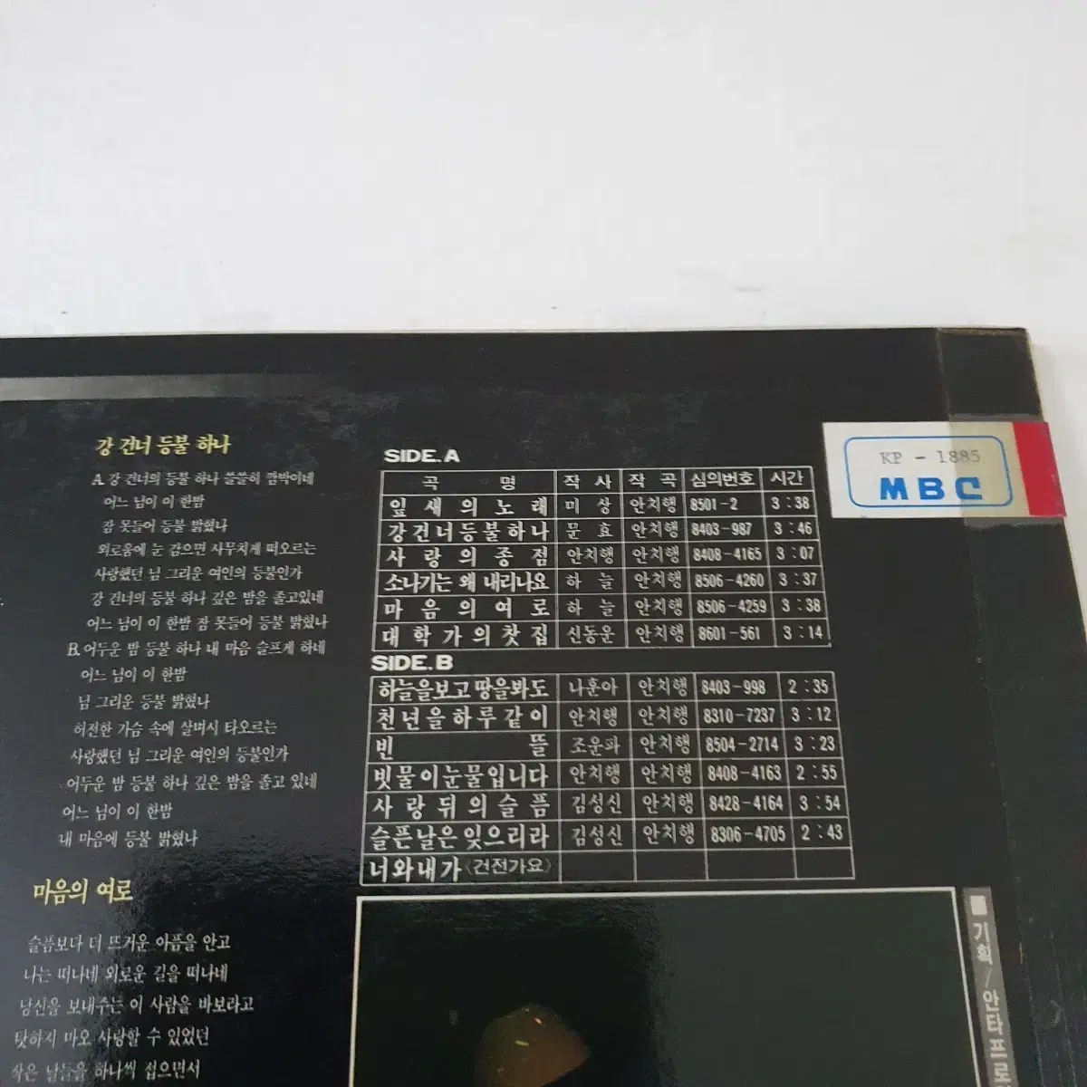 최헌 LP  1986  하늘을보고 땅을봐도 (나훈아작사)