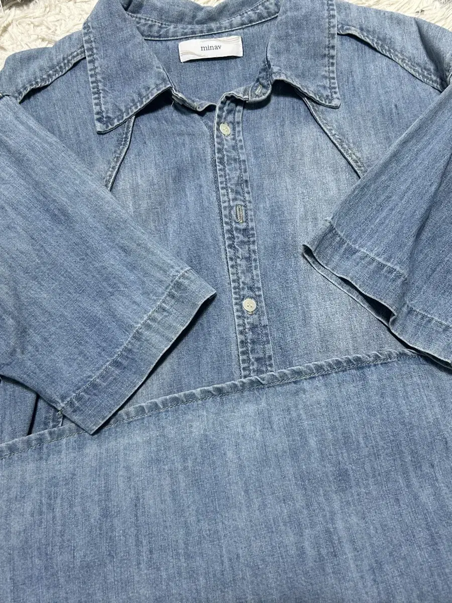 Minave Denim Half Shirt