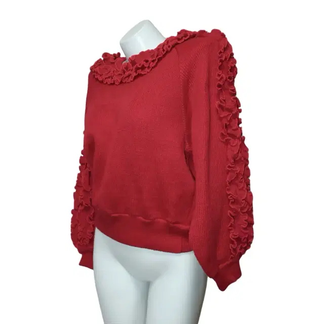 Red frill detail knit