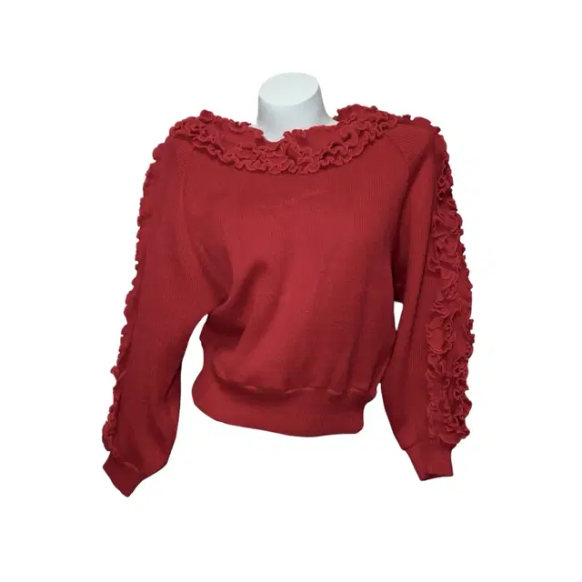 Red frill detail knit