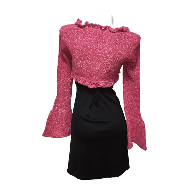 Fairy pink hook knit bolero