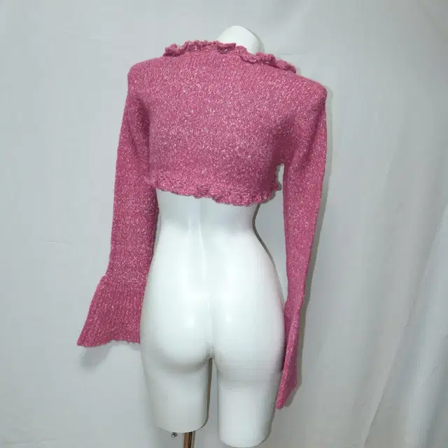 Fairy pink hook knit bolero