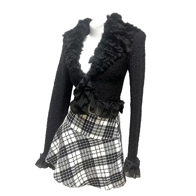 Black fairy fur cardigan