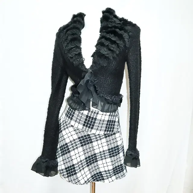 Black fairy fur cardigan