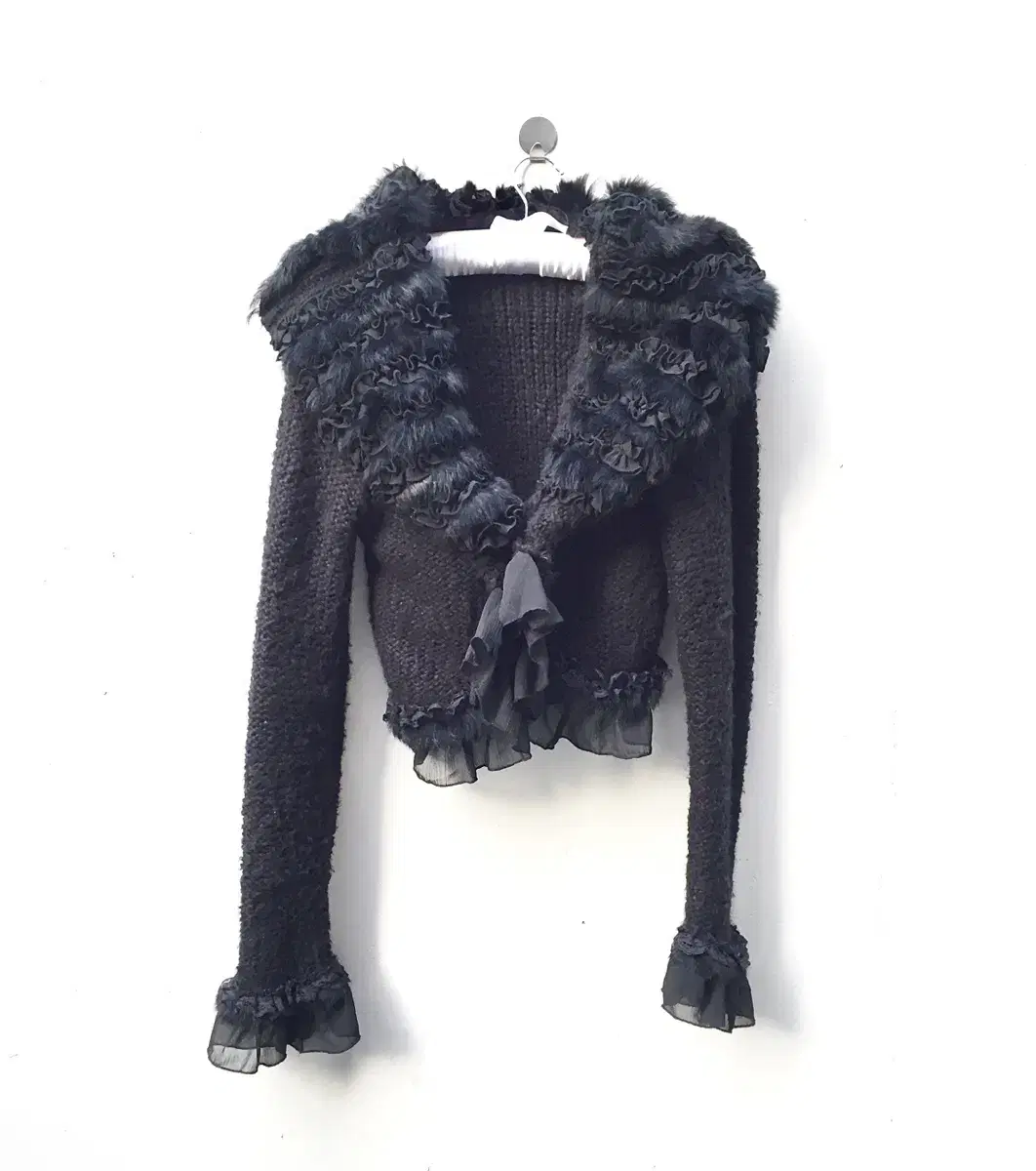 Black fairy fur cardigan