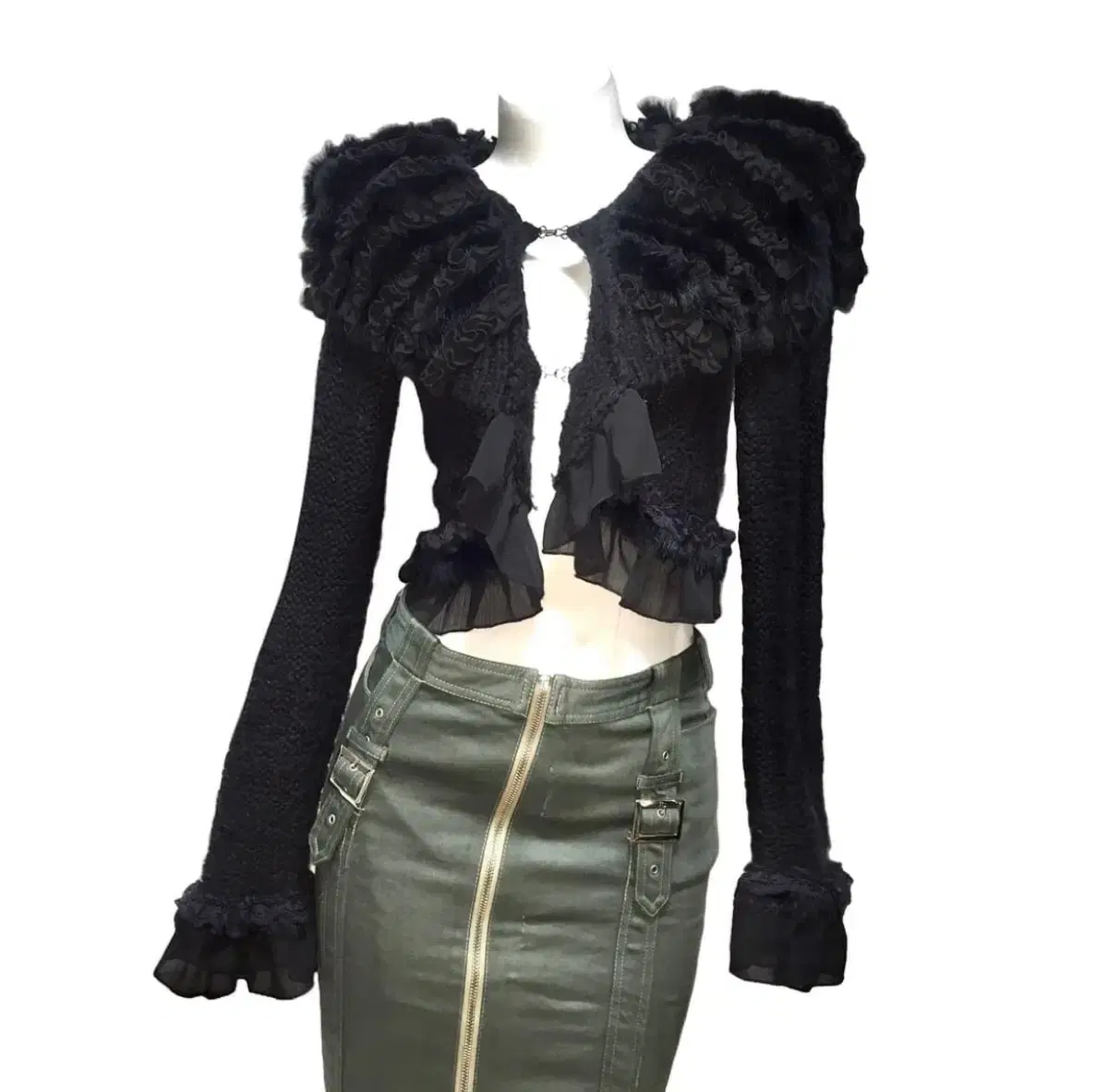 Black fairy fur cardigan