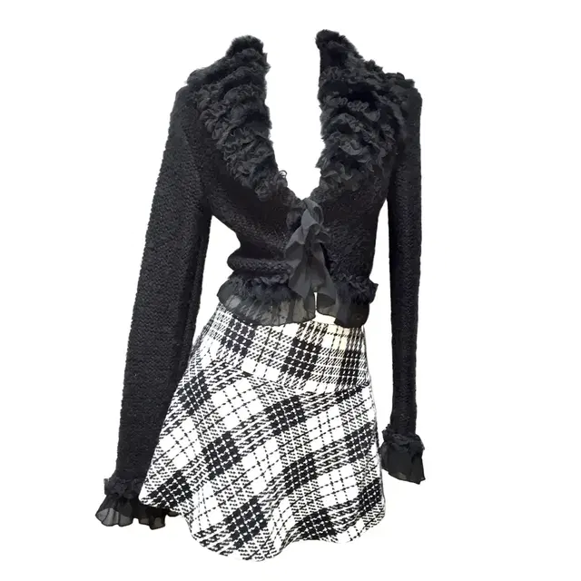 Black fairy fur cardigan