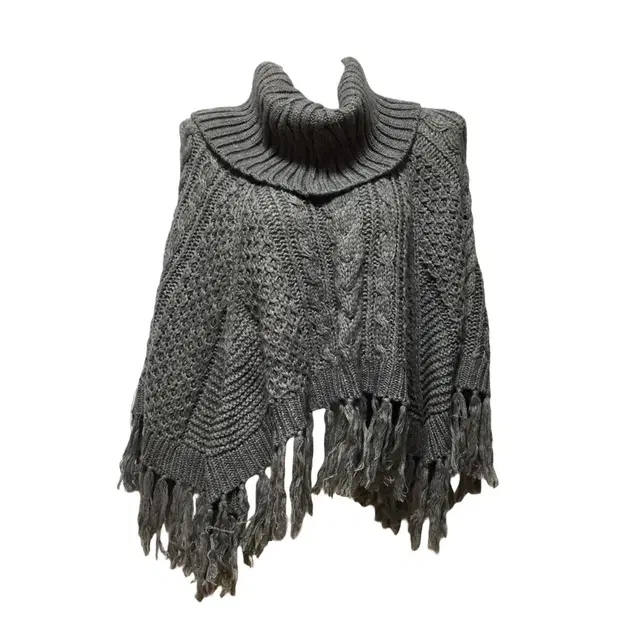 Gray fringe cape