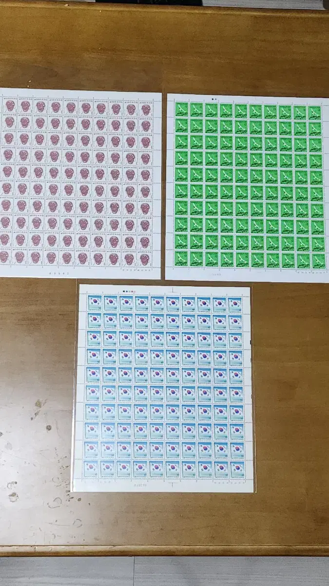(9전시관) 1975년 한국 보통우표 전지3매(K5)70%세트할인
