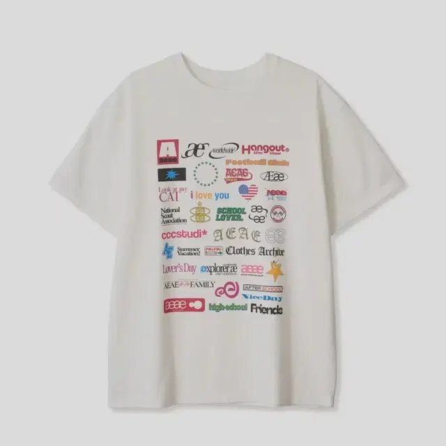 무료배송) aeae STICKER T-SHIRTS [WHITE]