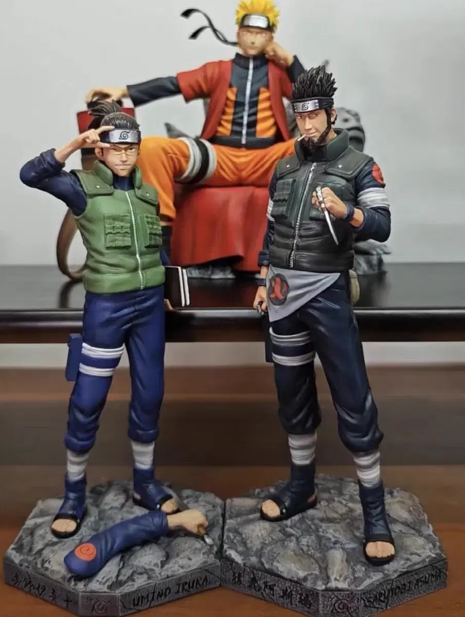 (Spot)C4 Iruka & Asuma Resin Statue Naruto Resin Naruto Figures