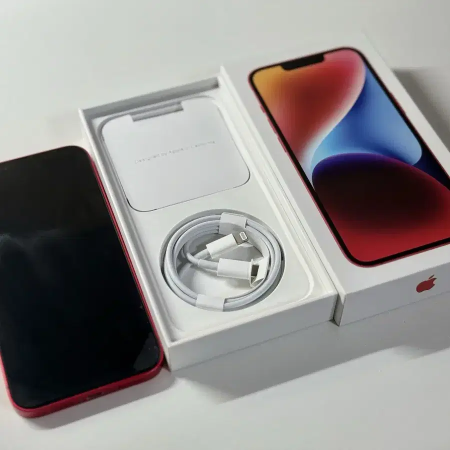 Apple 아이폰 14 자급제 레드, 128GB 풀박 (케이 블포함)