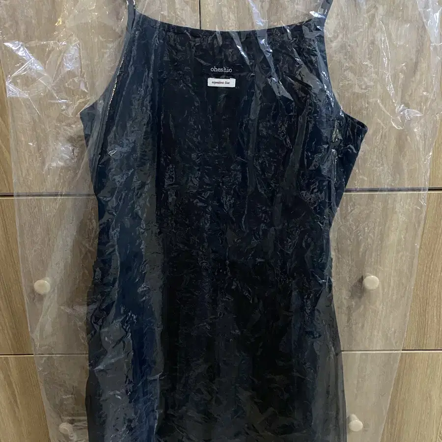 오헤시오 oheshio SHEER PLEATS DRESS, BLACK