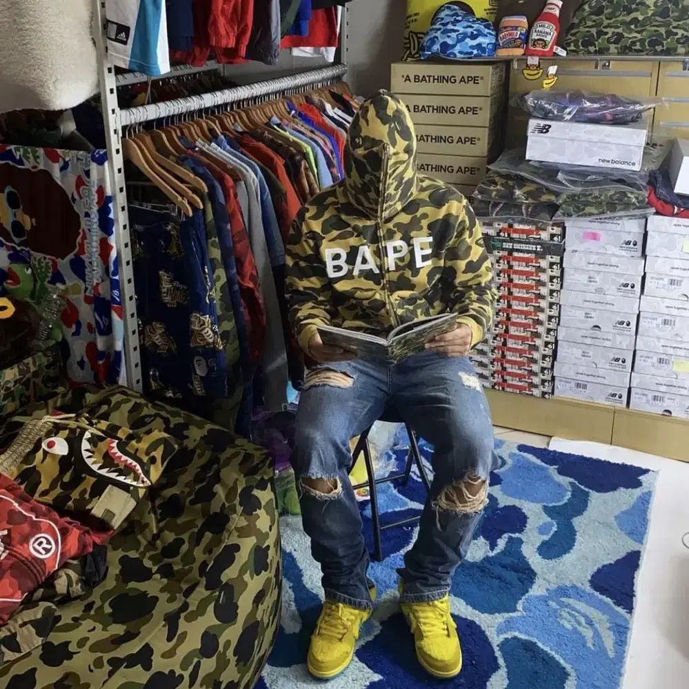 베이프 bape 1st 카모 OG 로고 후드 집업