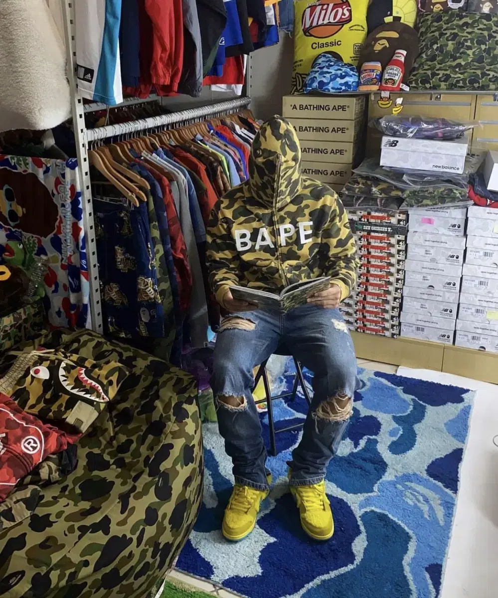 베이프 bape 1st 카모 OG 로고 후드 집업