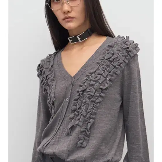 LCDC asymmetrical frill cardigan