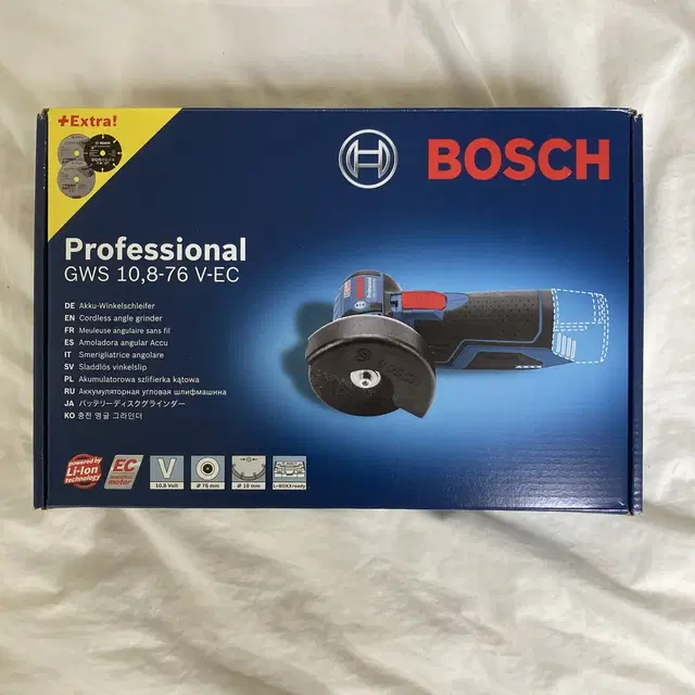 보쉬 전동 충전 그라인더 BOSCH GWS 10.8 76V EC