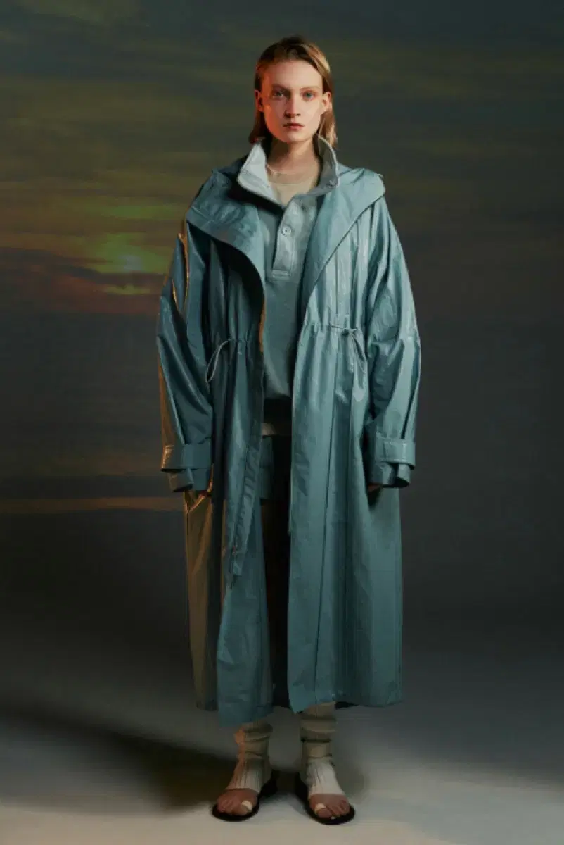 Blur1.0 DRAWSTRING PARK -MINT Raincoat