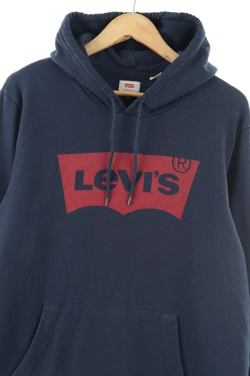 (L) Levi's Hoodie Navy Big Logo Americage - F81C