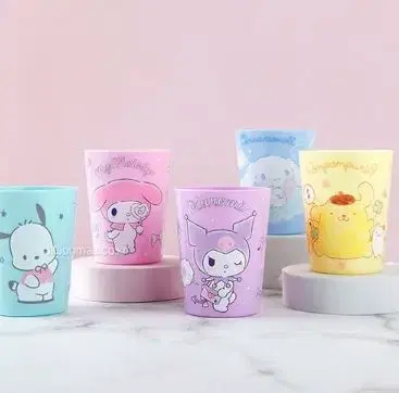 Sanrio Characters Macaron Cups 5P Set Kuromi Mamel Pompompurin Pochaco Cinnamon Rolls