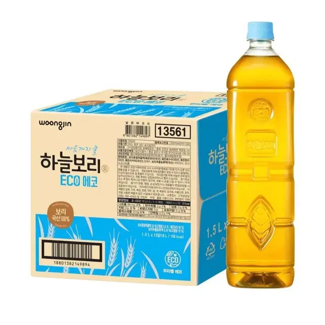 웅진 하늘보리 에코 (무라벨)  1.5L,12개