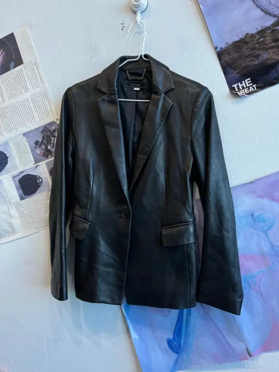 CC Club Steamed Leather Sheepskin Blazer Jacket