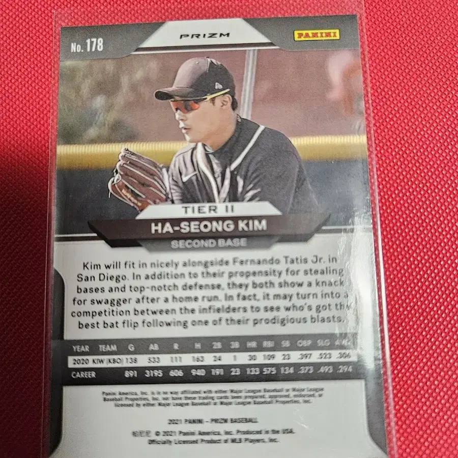 김하성 2021 Panini Prizm 실버 프리즘 루키 카드