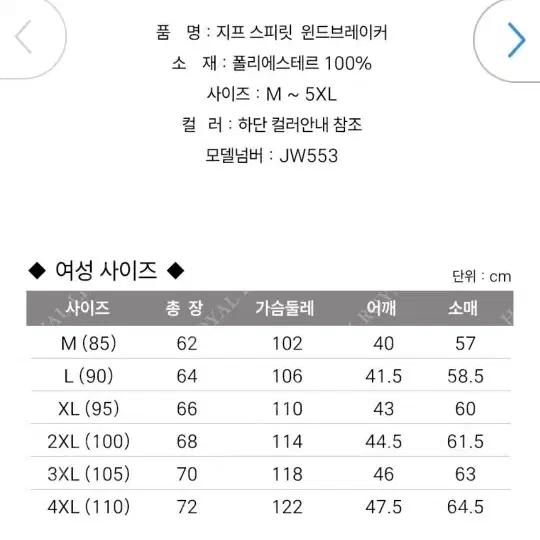 지프(바람막이)새상품