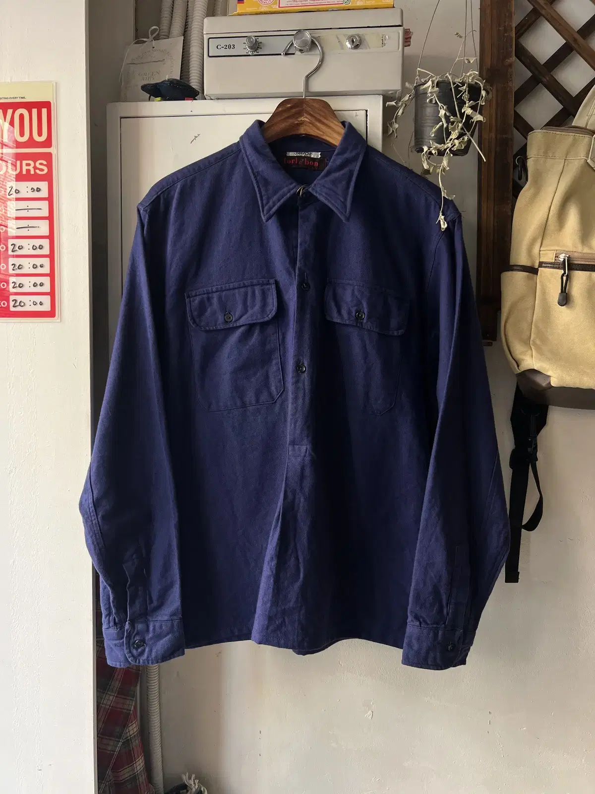 [M]90's Original French Workwear Pullover Shirt