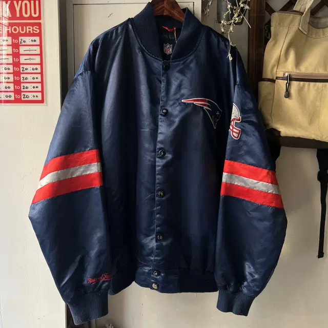 [2XL]NFL USA 럭비팀 새틴 바시티 자켓