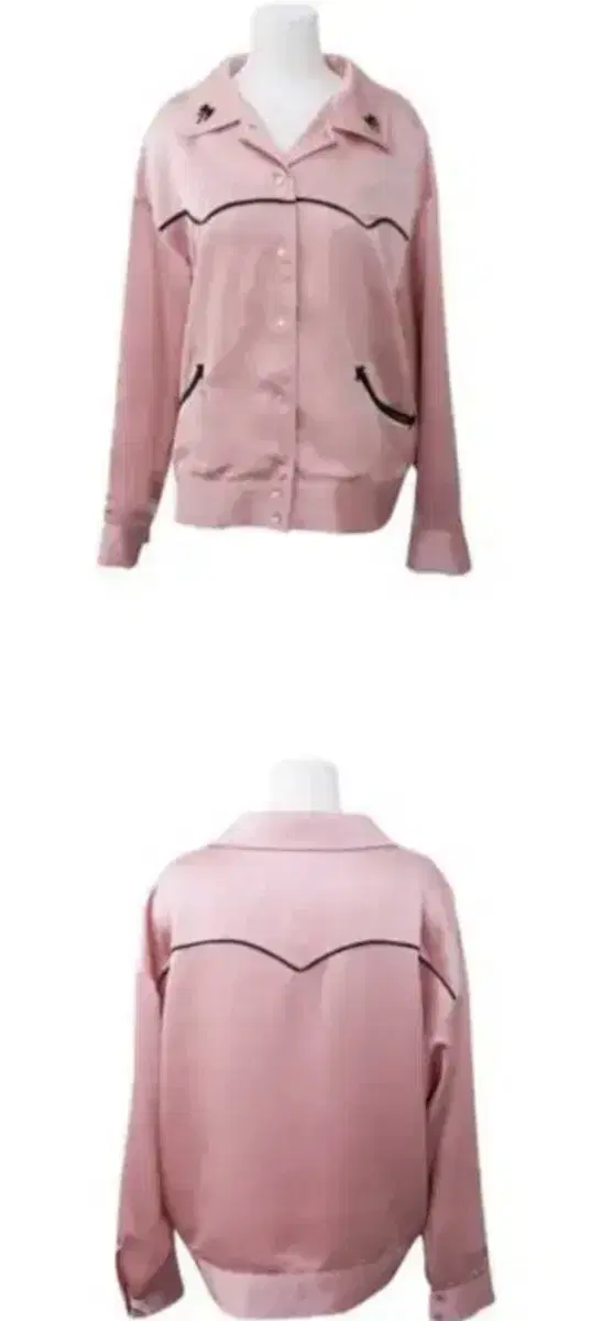 preenle satin western jacket pink