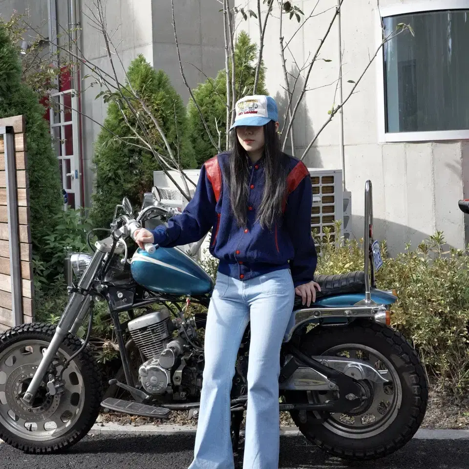 70's Bro Blue/Red Wool Varsity Jacket