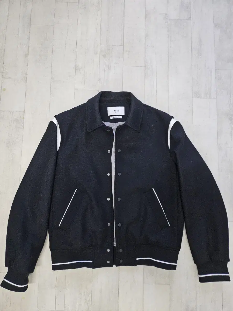 Elmood Contemporary Varsity.wool jacket size 48 black