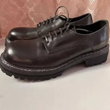 GUIDI GR02V 블랙 가죽 드레스 신발 통굽
